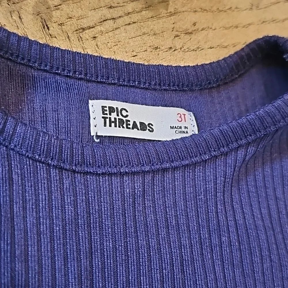 Navy Ribbed T Shirt Size 3 Epic Threads - Picture 2 of 7